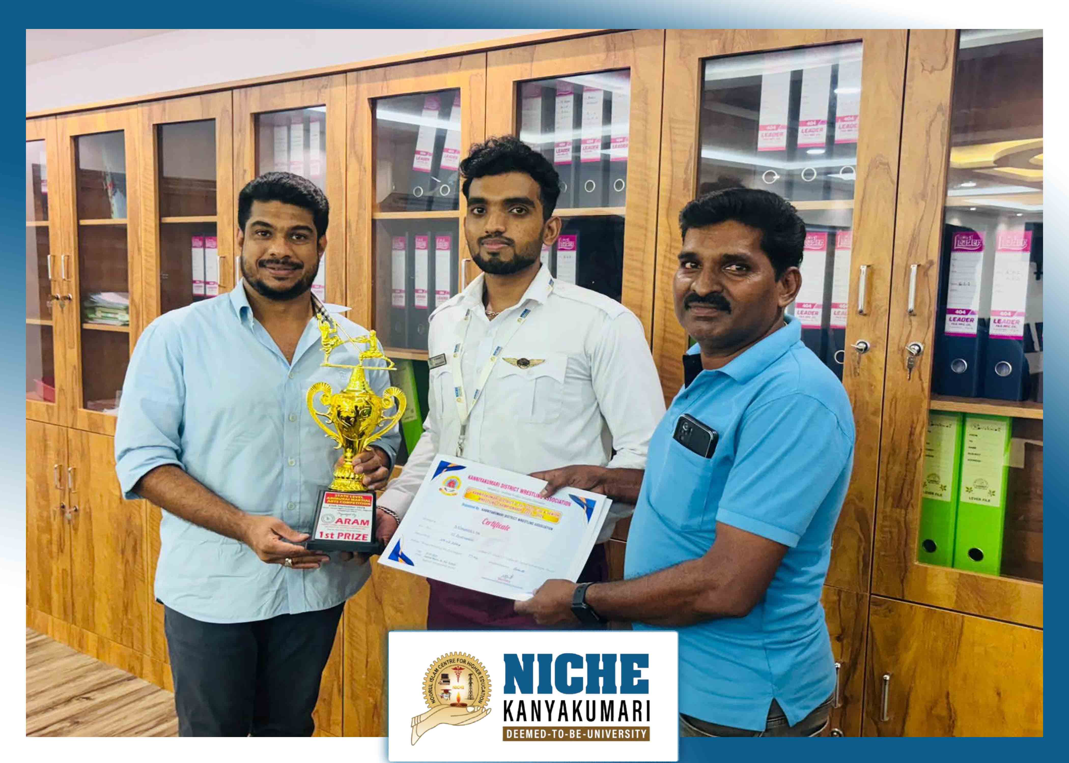 NICHE Student Wins State-Level Adimurai Championship!
